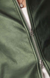 Faux leather harrington jacket in metalic green