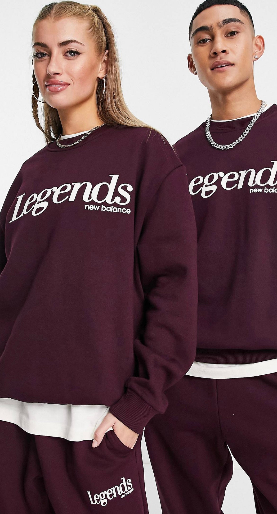 New Balance Legend sweat shirt in burgundy